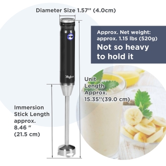 Hand Blender - Magiccos HB109 Stick Blender Magiccos Immersion Stick Hand Blender - 9 Speeds Contorl, Slim Stick Blender Wand, 350W DC